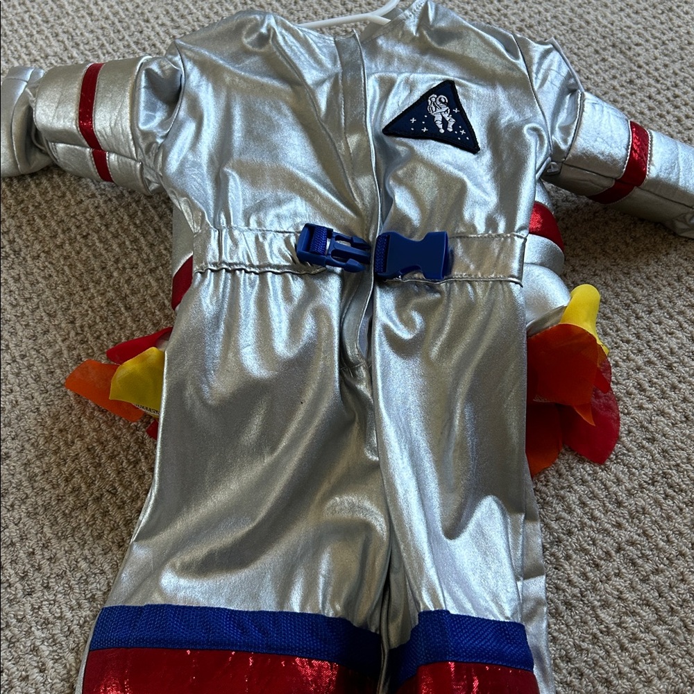 Pottery Barn Kids Silver Astronaut Costume with Red and Blue Accents - Picture 3 of 7